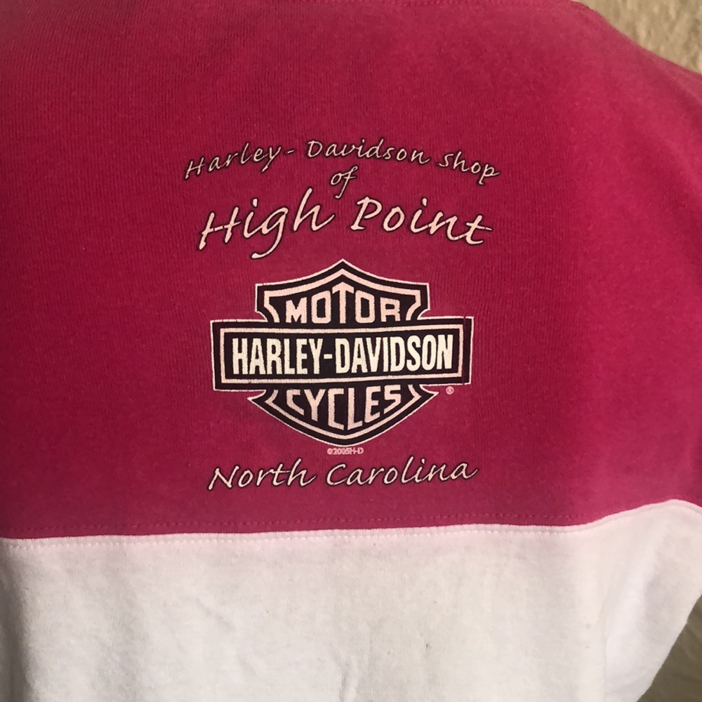 Harley-Davidson White Pink Glitter Logo Tee Shirt Top XL - Picture 5 of 10